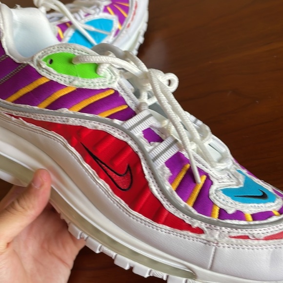 Nike Shoes Womens 11.5 Air Max 98 Cut Away White Multi-color CJ0634-101 - Picture 6 of 6